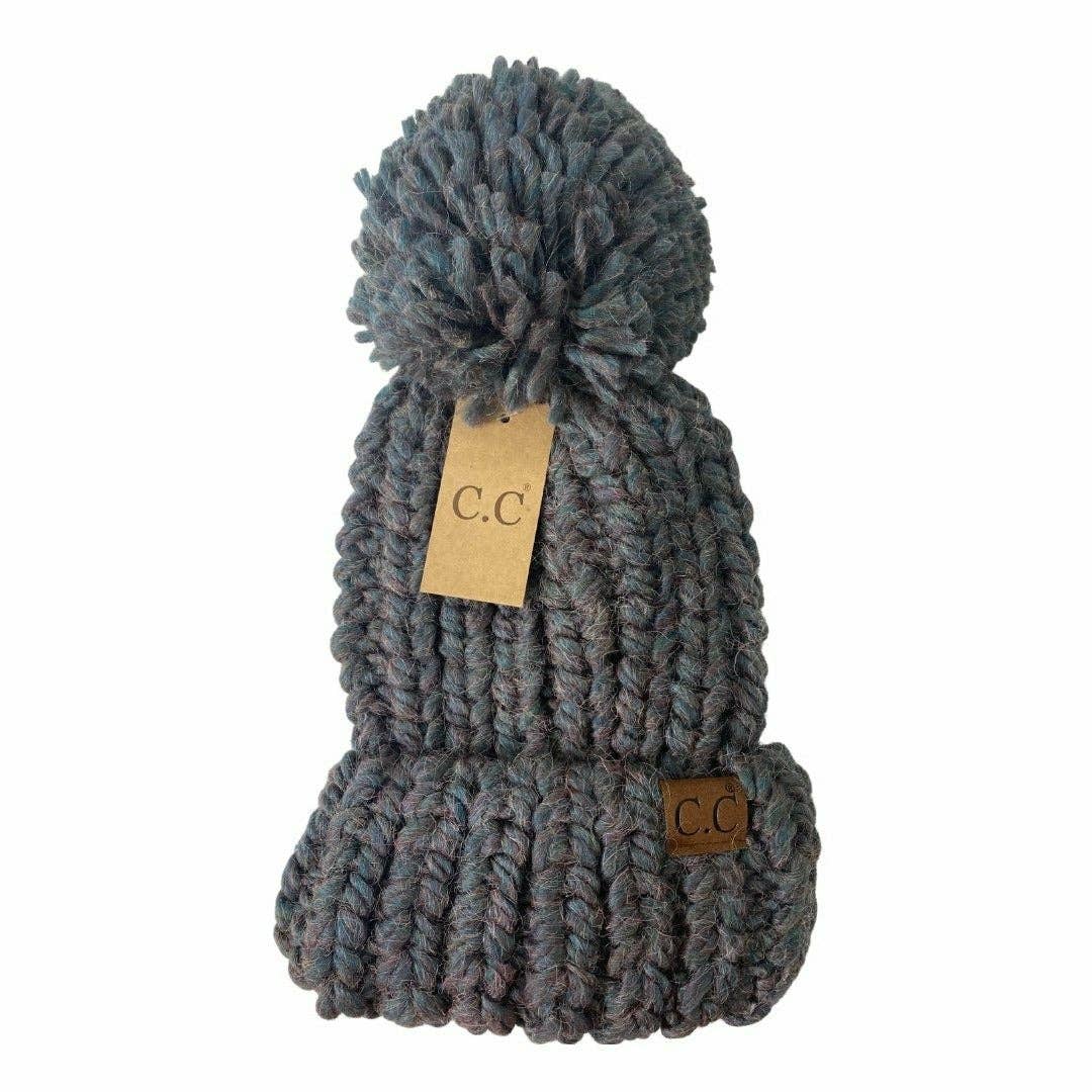Chunky Knit Yarn Pom C.C Beanie HAT2085