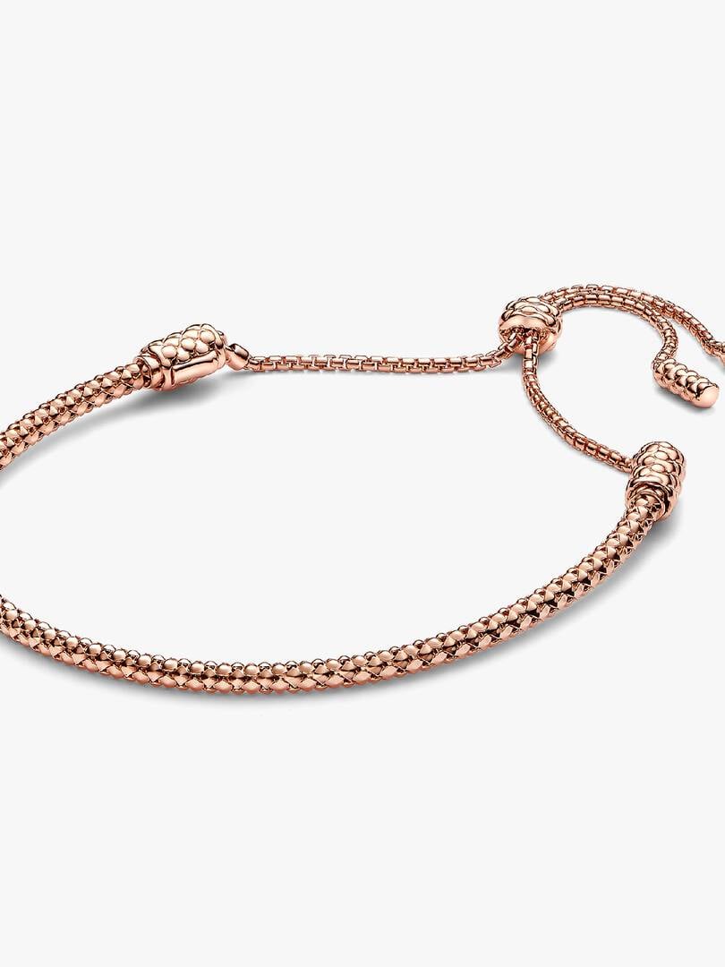 Studded Chain Slider Bracelet 14k rose gold plating