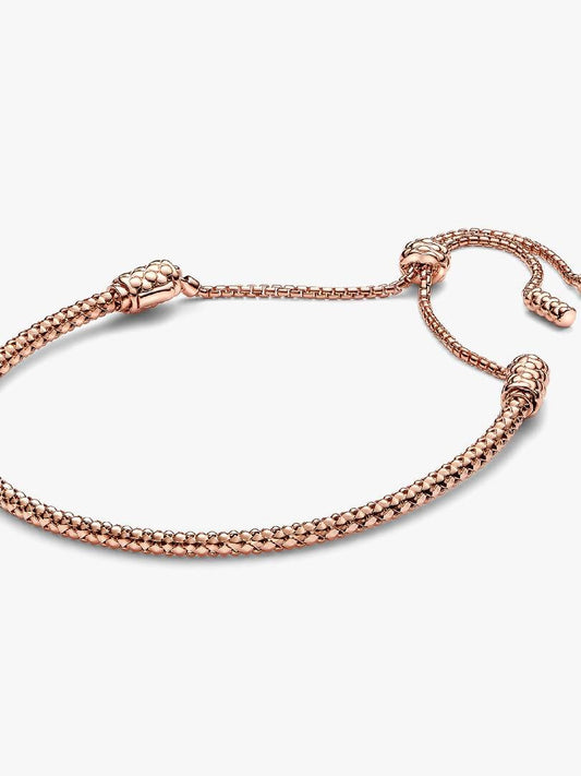 Studded Chain Slider Bracelet 14k rose gold plating