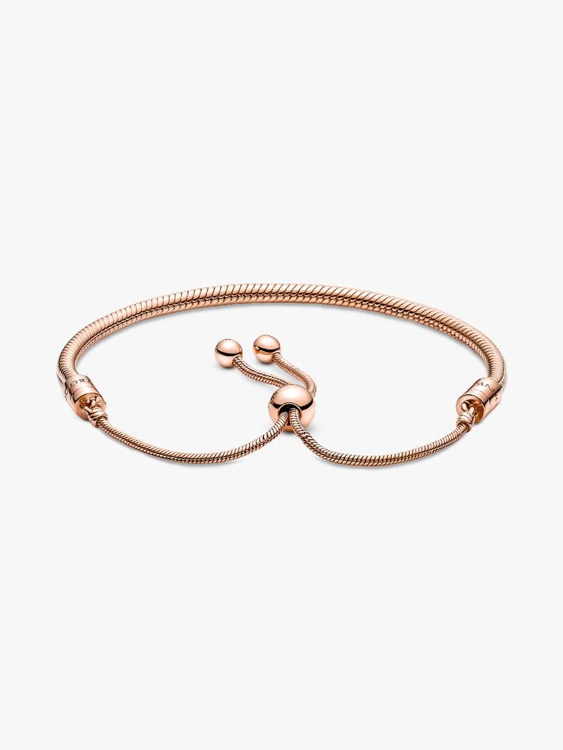Pandora Moments Snake Chain Slider Bracelet 14k rose gold plating