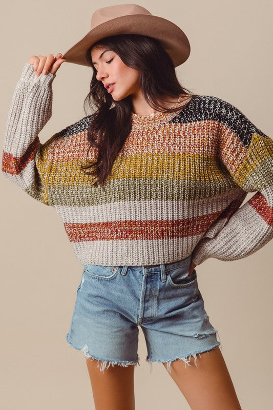 Striped Bliss Crop Sweater