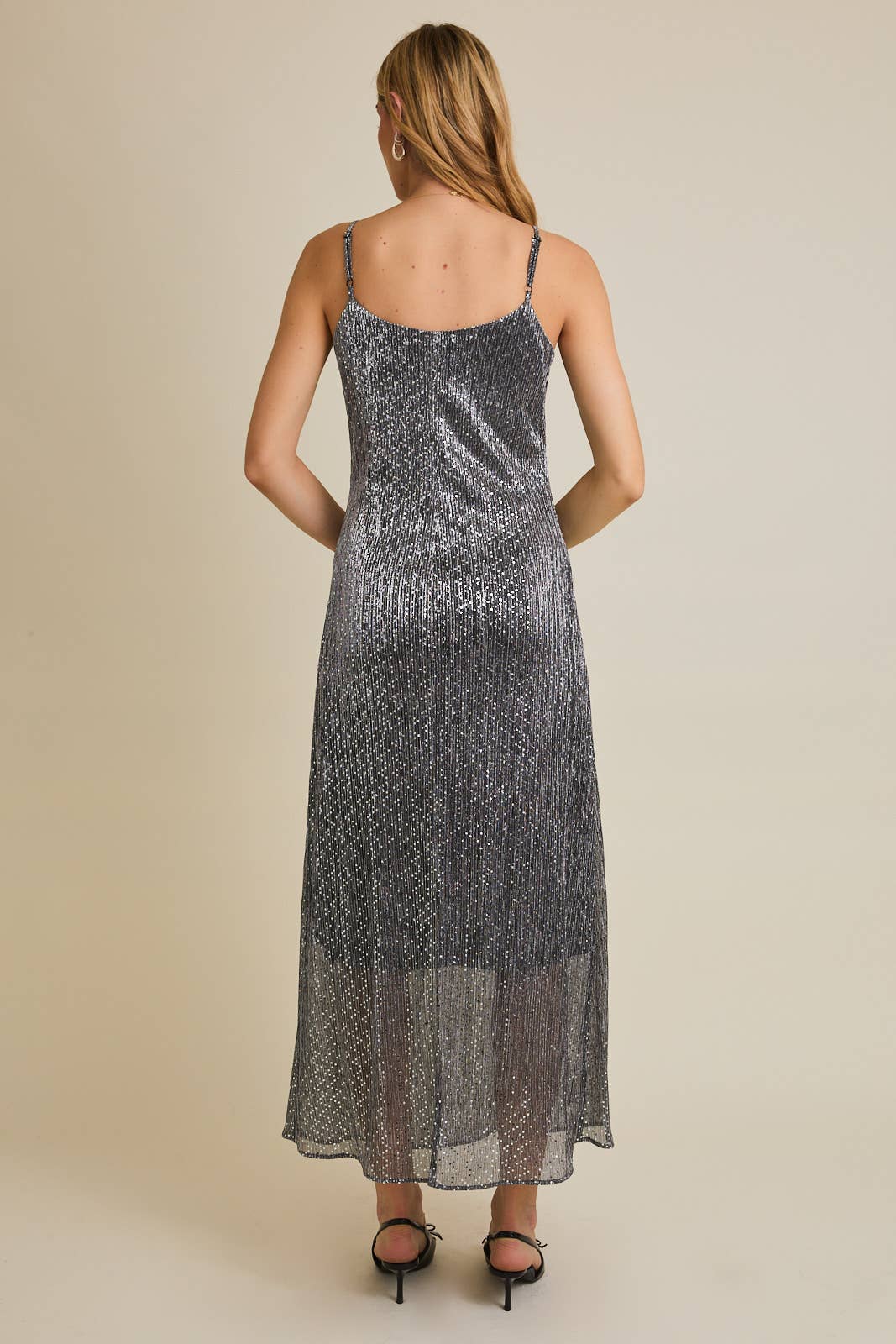 Shining Star Metallic Maxi Dress