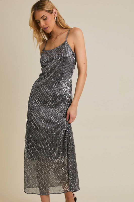 Shining Star Metallic Maxi Dress