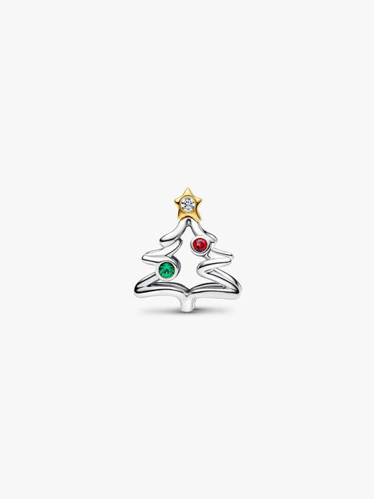 Christmas Tree Charm Sterling silver, 14k gold plating