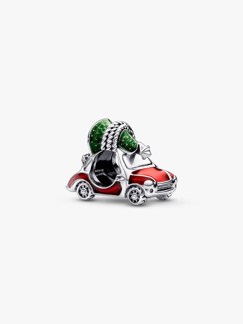 Festive Car & Christmas Tree Charm Sterling silver
