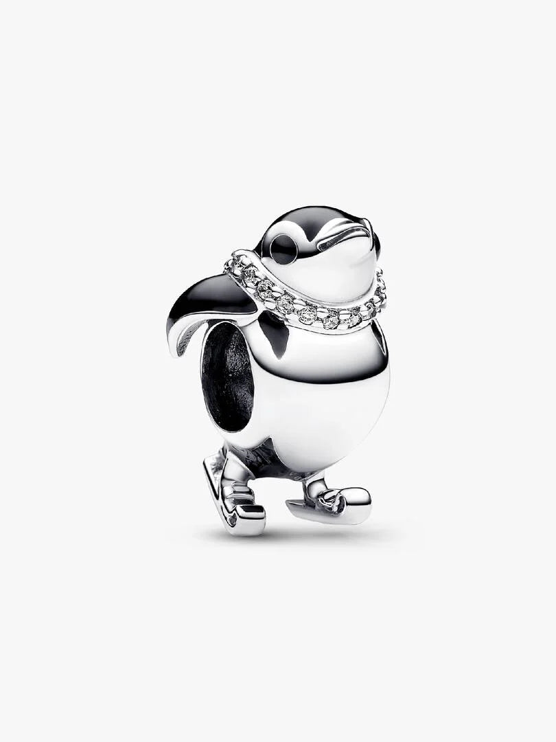 Skiing Penguin Charm Sterling silver