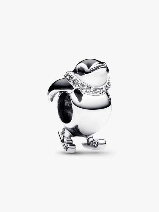 Skiing Penguin Charm Sterling silver
