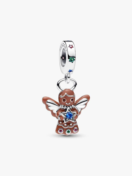 Gingerbread Angel Dangle Charm Sterling silver