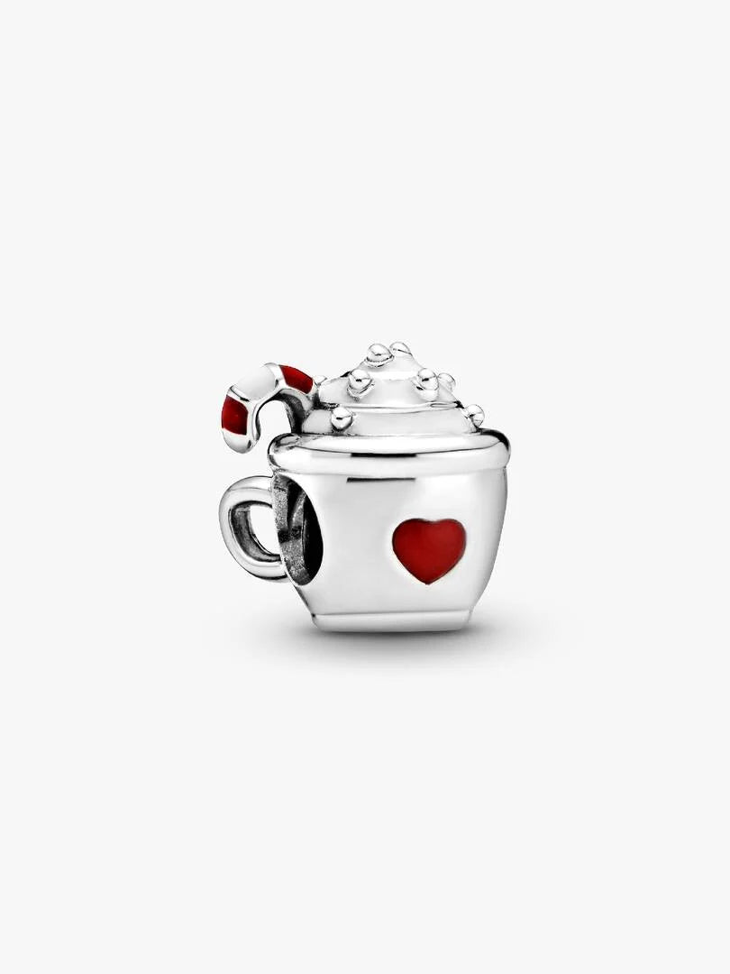 Cocoa and Candy Cane Charm Sterling silver