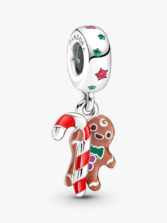 Gingerbread Man Dangle Charm Sterling silver