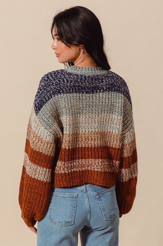 Striped Bliss Crop Sweater