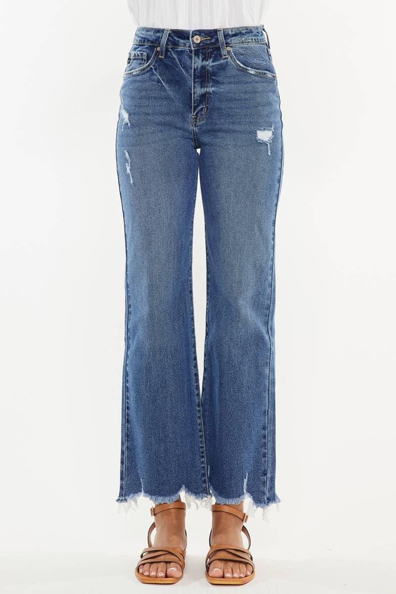 Blue jeans with a white background