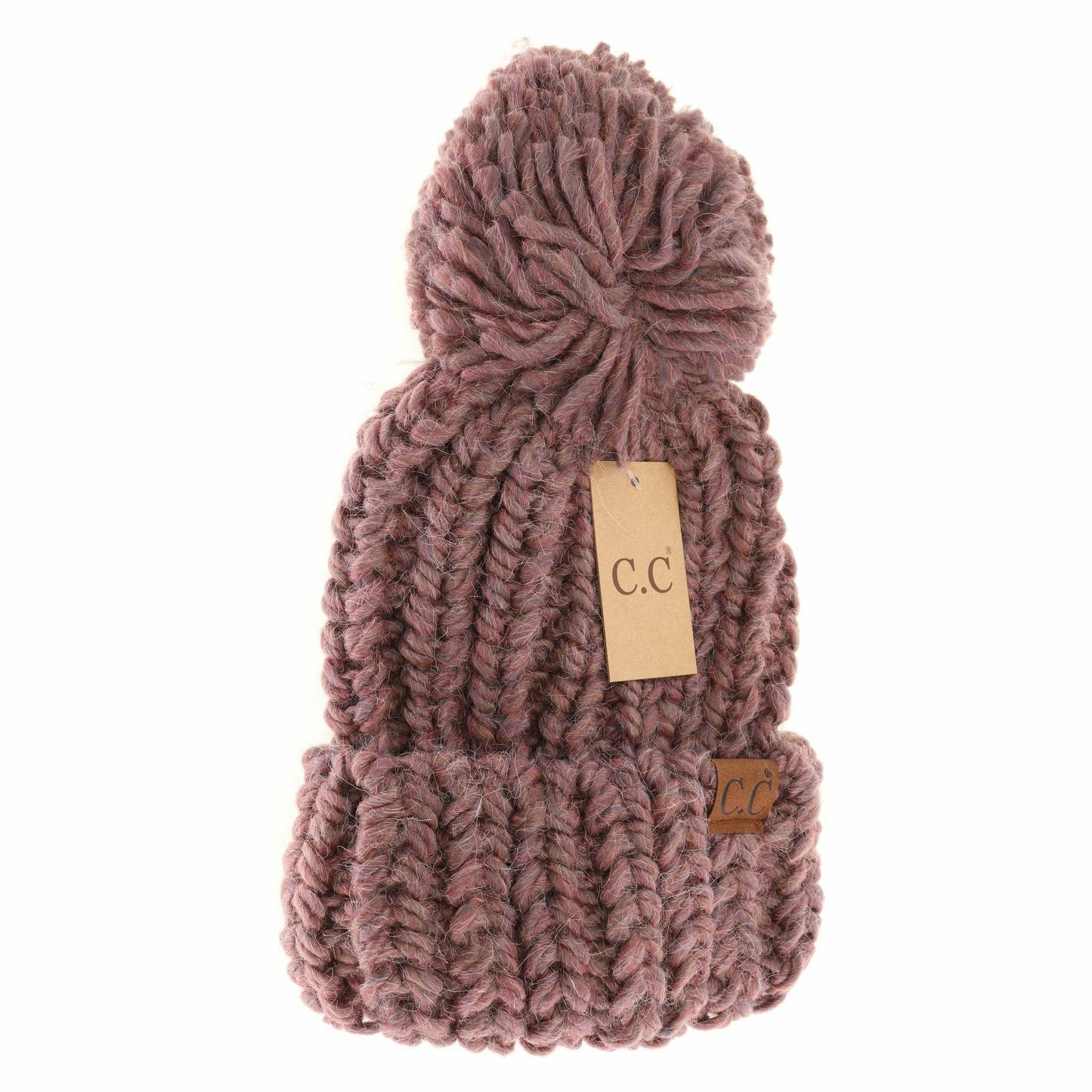 Chunky Knit Yarn Pom C.C Beanie HAT2085
