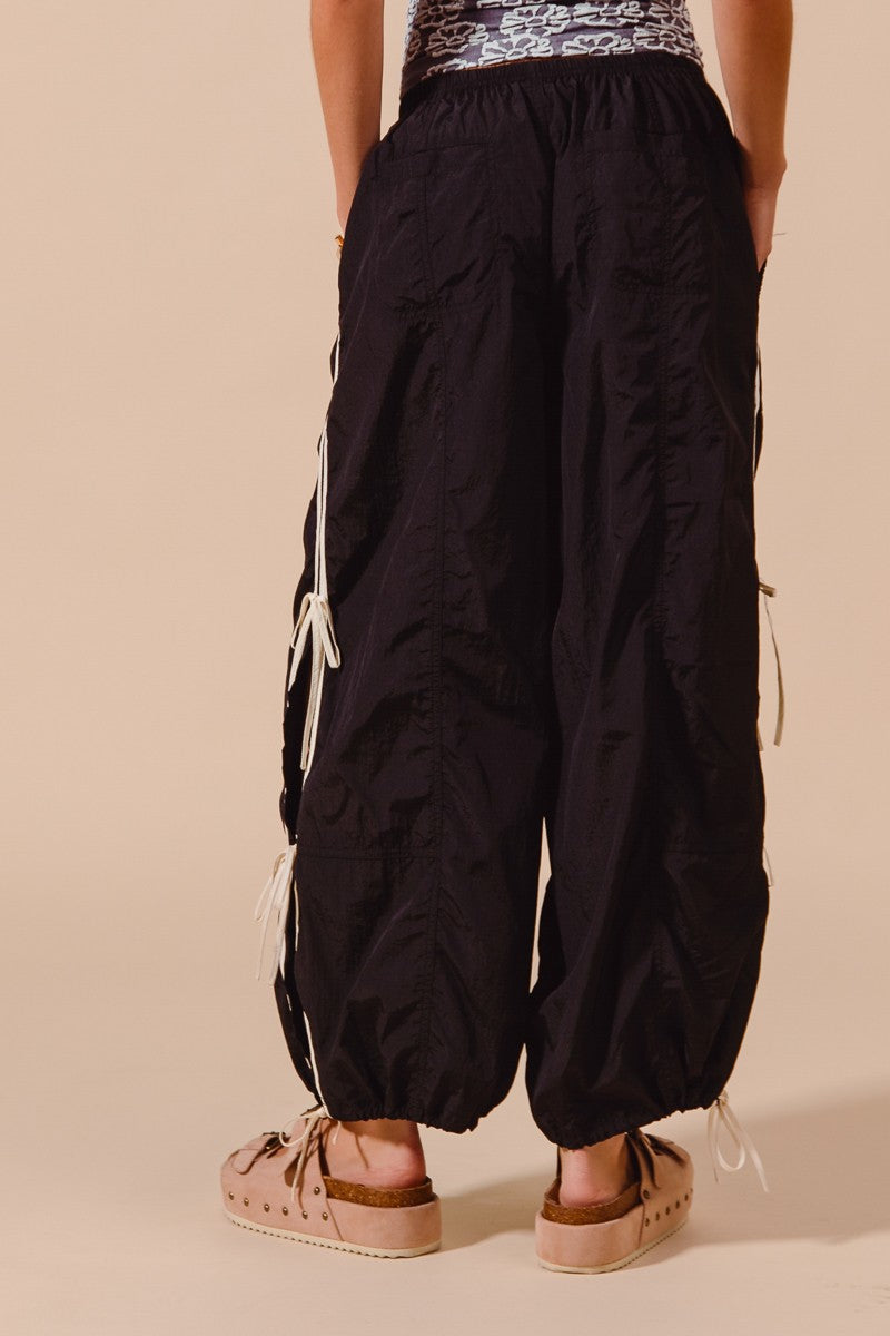 SO ME Loose Fit Jogger Pants With Double Lined Side Detail