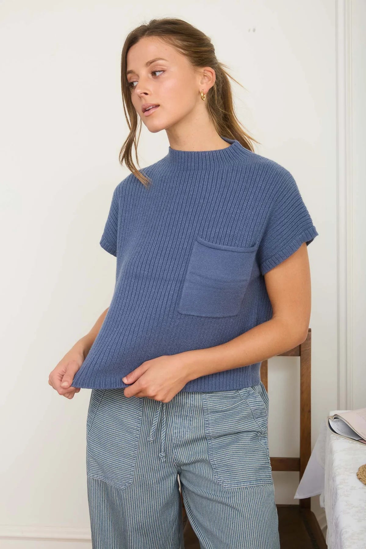 The Cozy Pocket Mock Neck Sweater