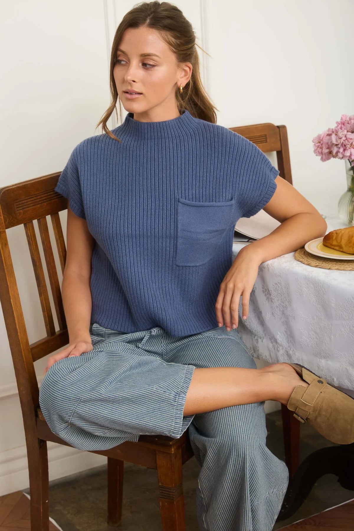 The Cozy Pocket Mock Neck Sweater