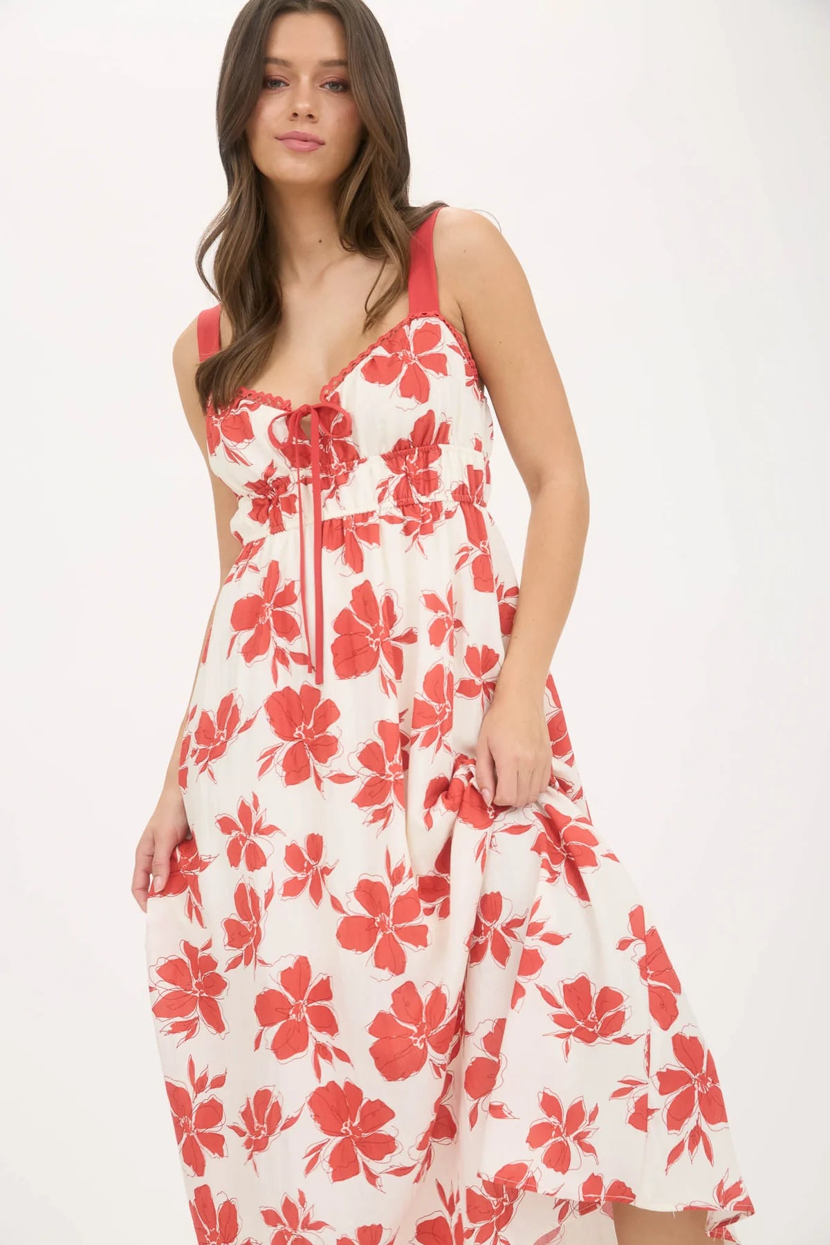Floral Flirt Sweetheart Midi Dress