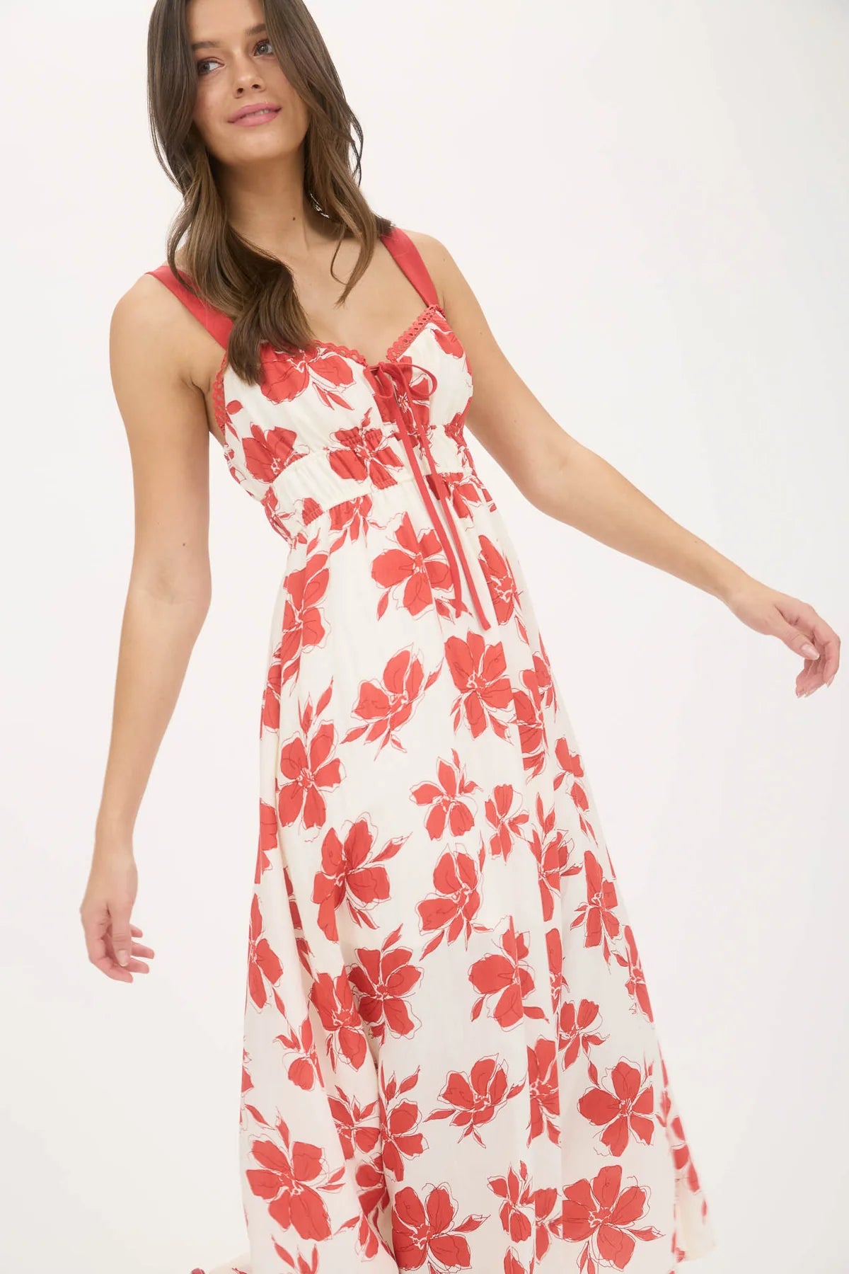 Floral Flirt Sweetheart Midi Dress