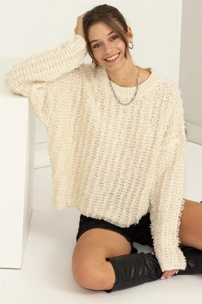 Here For Fun Fuzzy Sweater Pullover