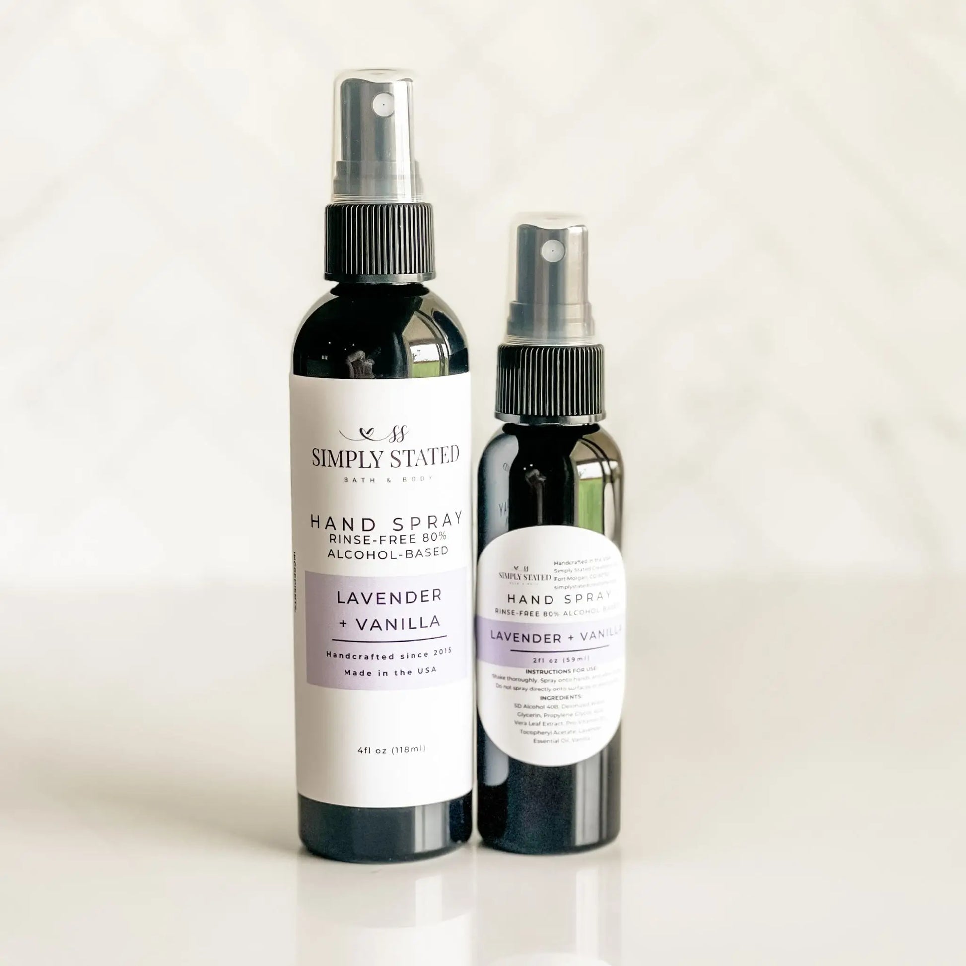 Lavender + Vanilla Hand Spray | Alcohol-Based Sanitizing Mist