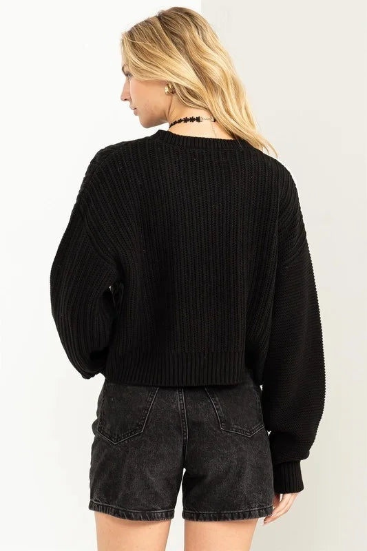 Feeling The Hues Colorblock Cable Knit Sweater