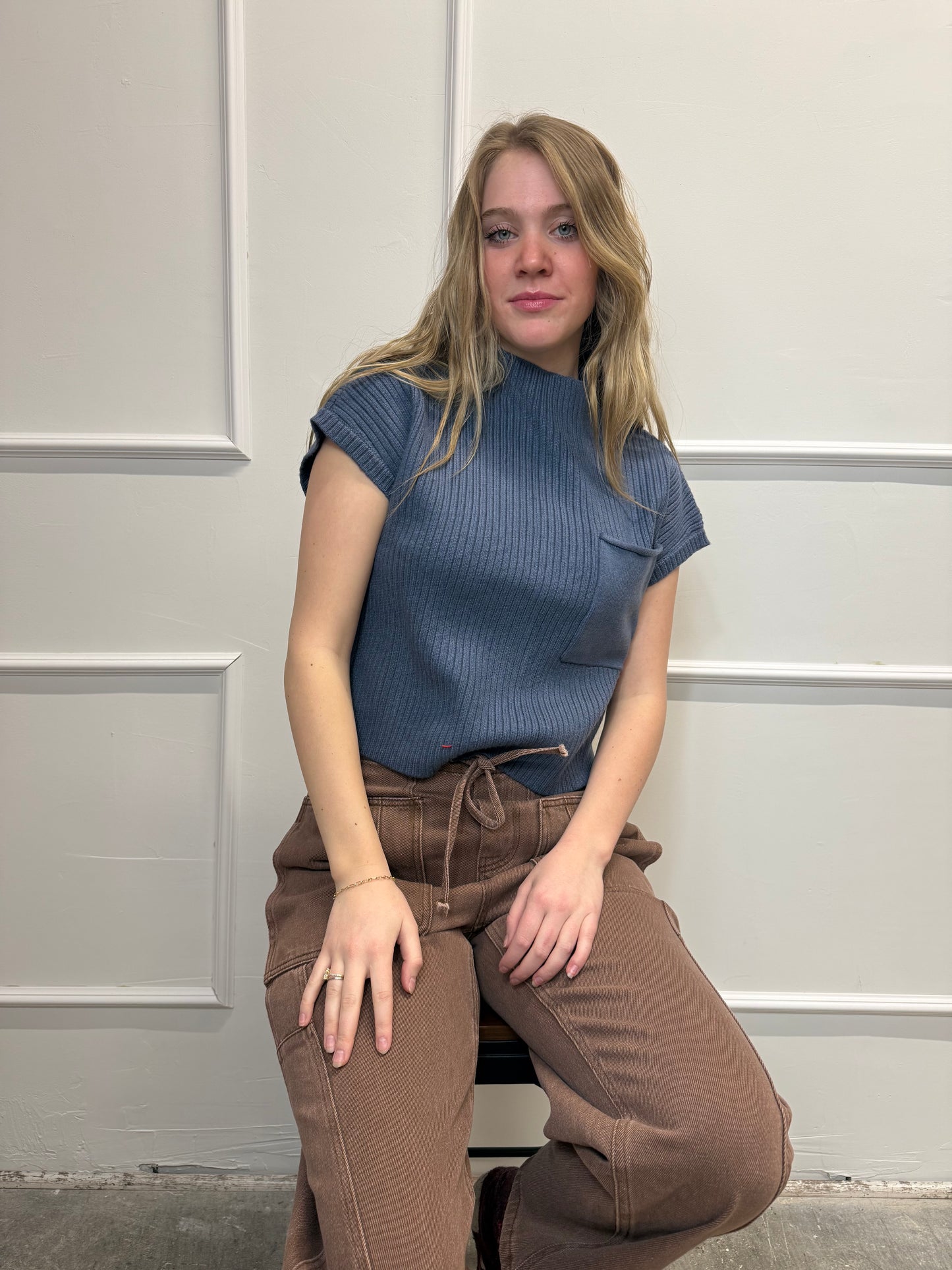 The Cozy Pocket Mock Neck Sweater