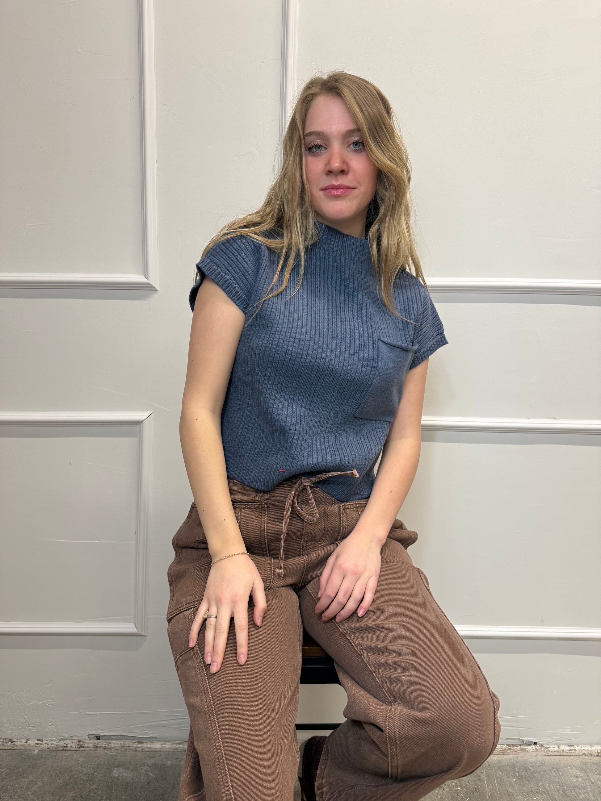 The Cozy Pocket Mock Neck Sweater