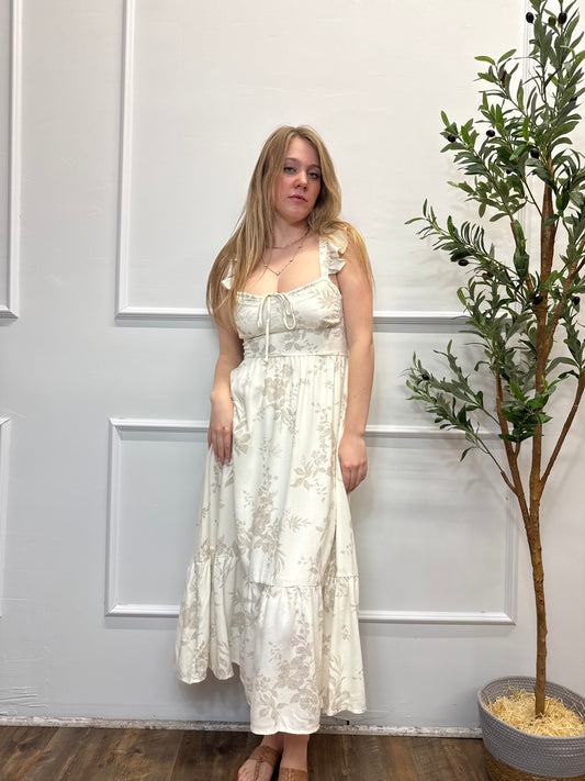 The Meadow Bloom Corset Midi Dress