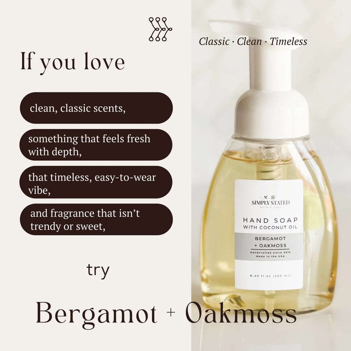 Bergamot + Oakmoss Men’s Foaming Hand Soap