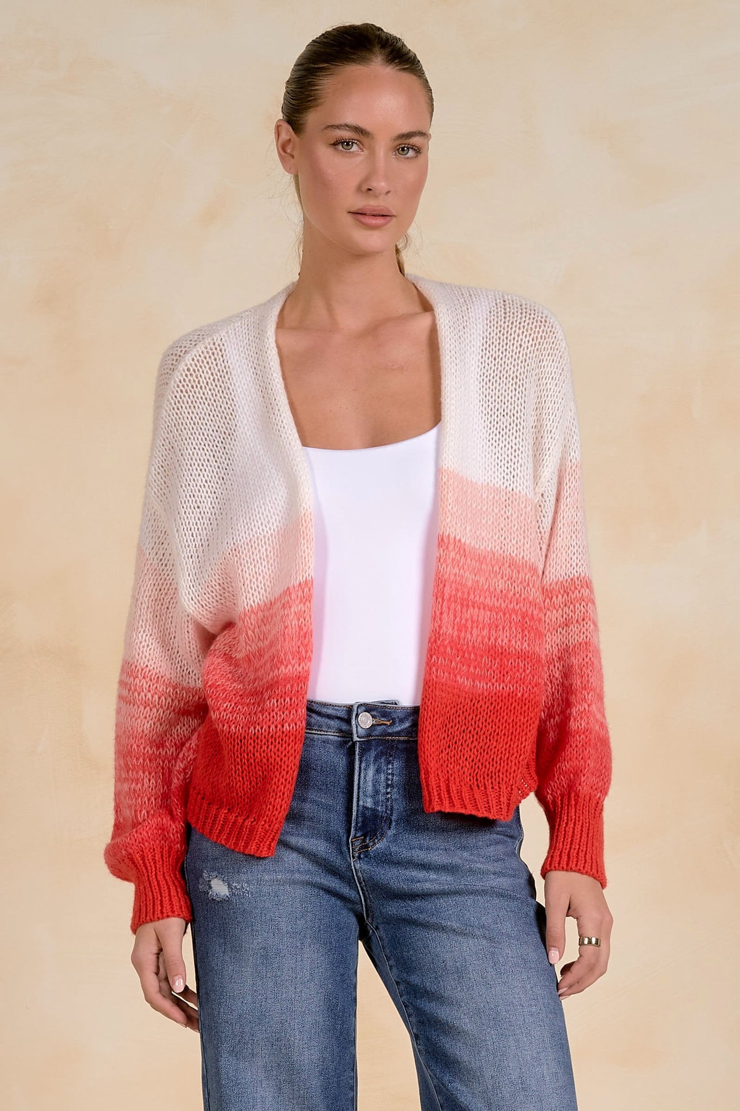 Minnie Cardigan Red Ombre