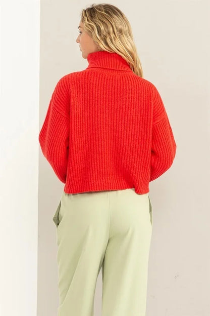 Pretty Sweet Turtleneck Semi-Crop Sweater