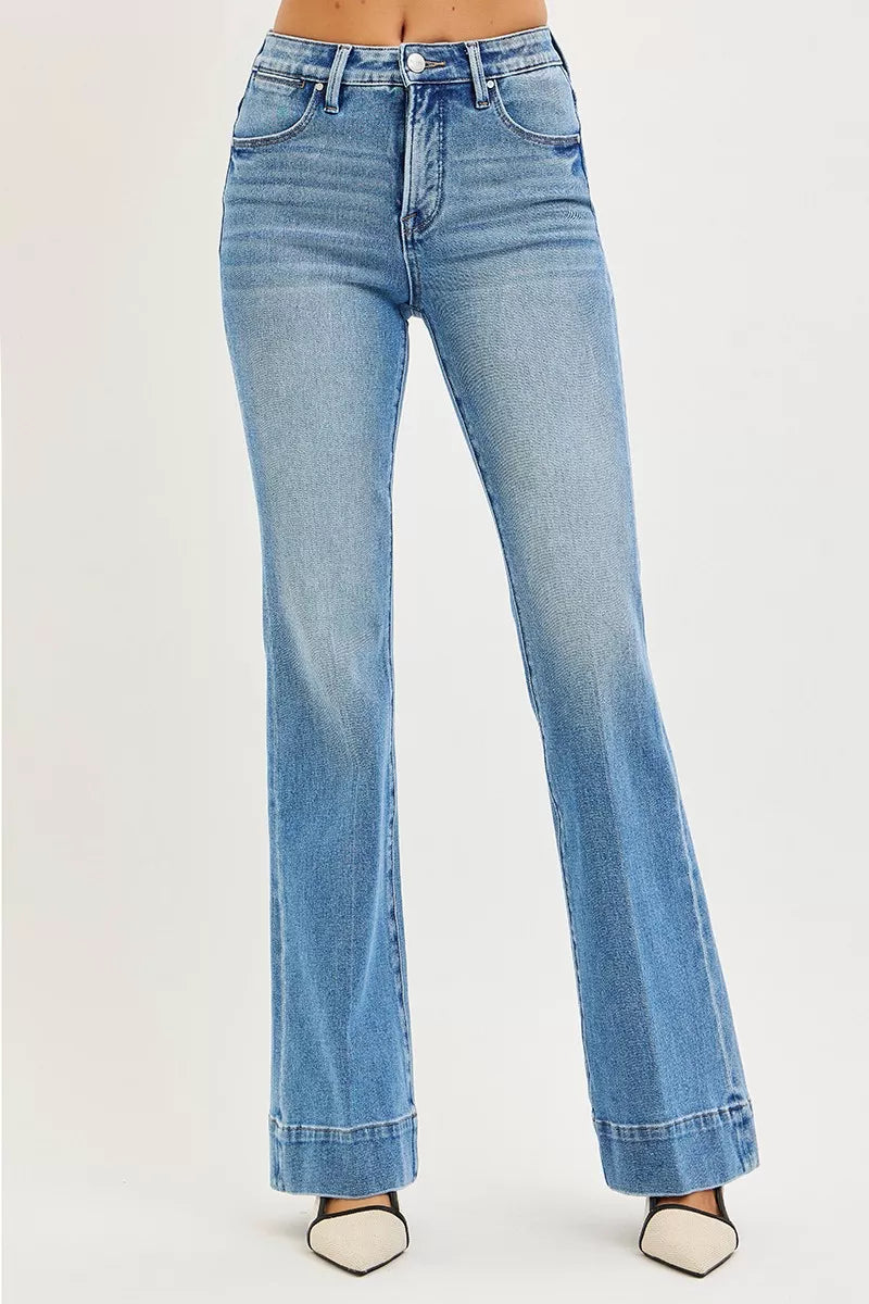 RISEN Tummy Control 4 Way Stretch Mid Rise Flare Jeans