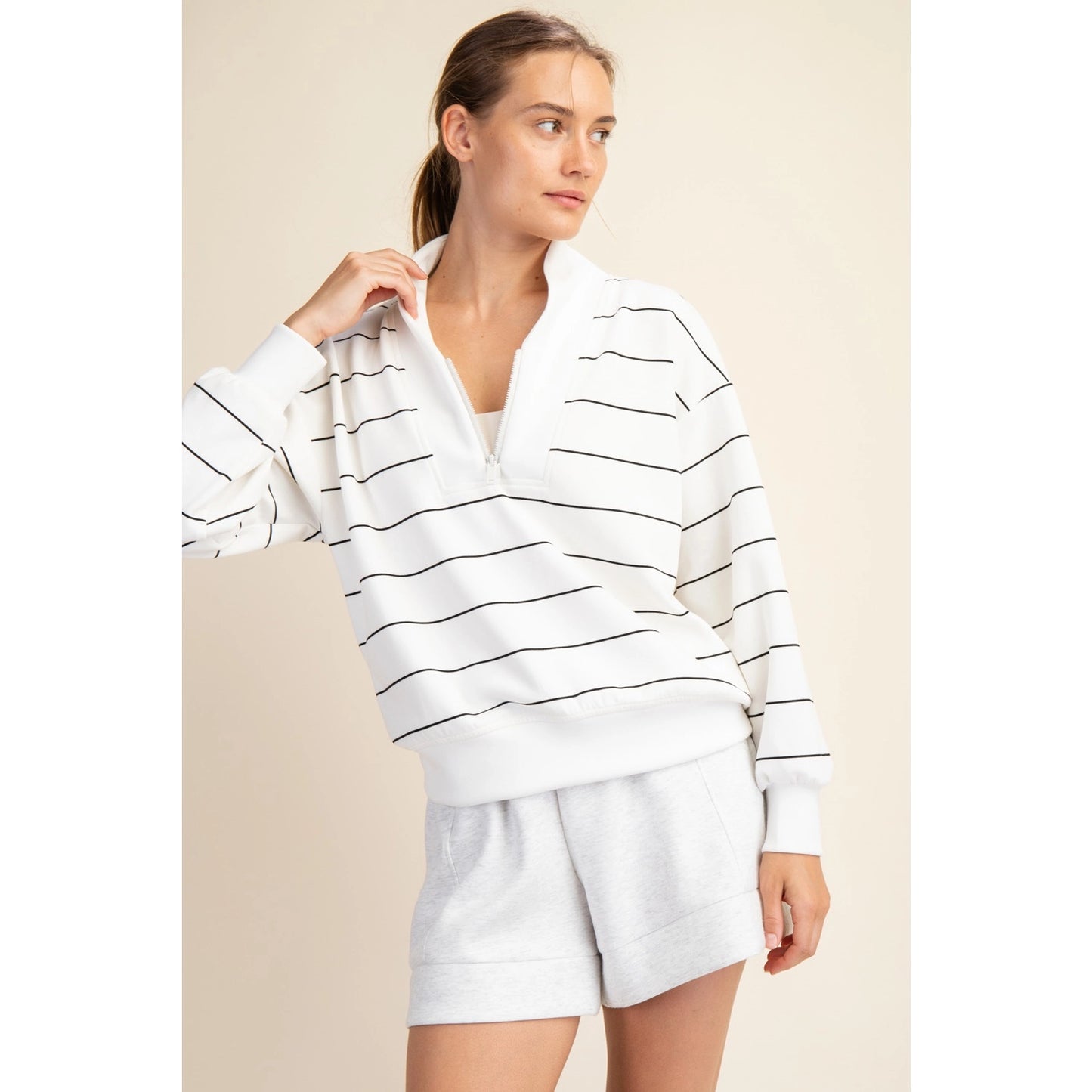 Laid Back Scuba Striple V-Neck Top