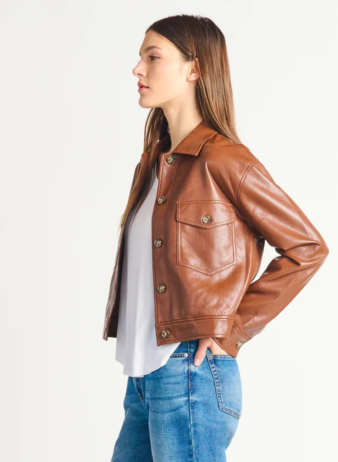Rustic Charme Faux Leather Jacket