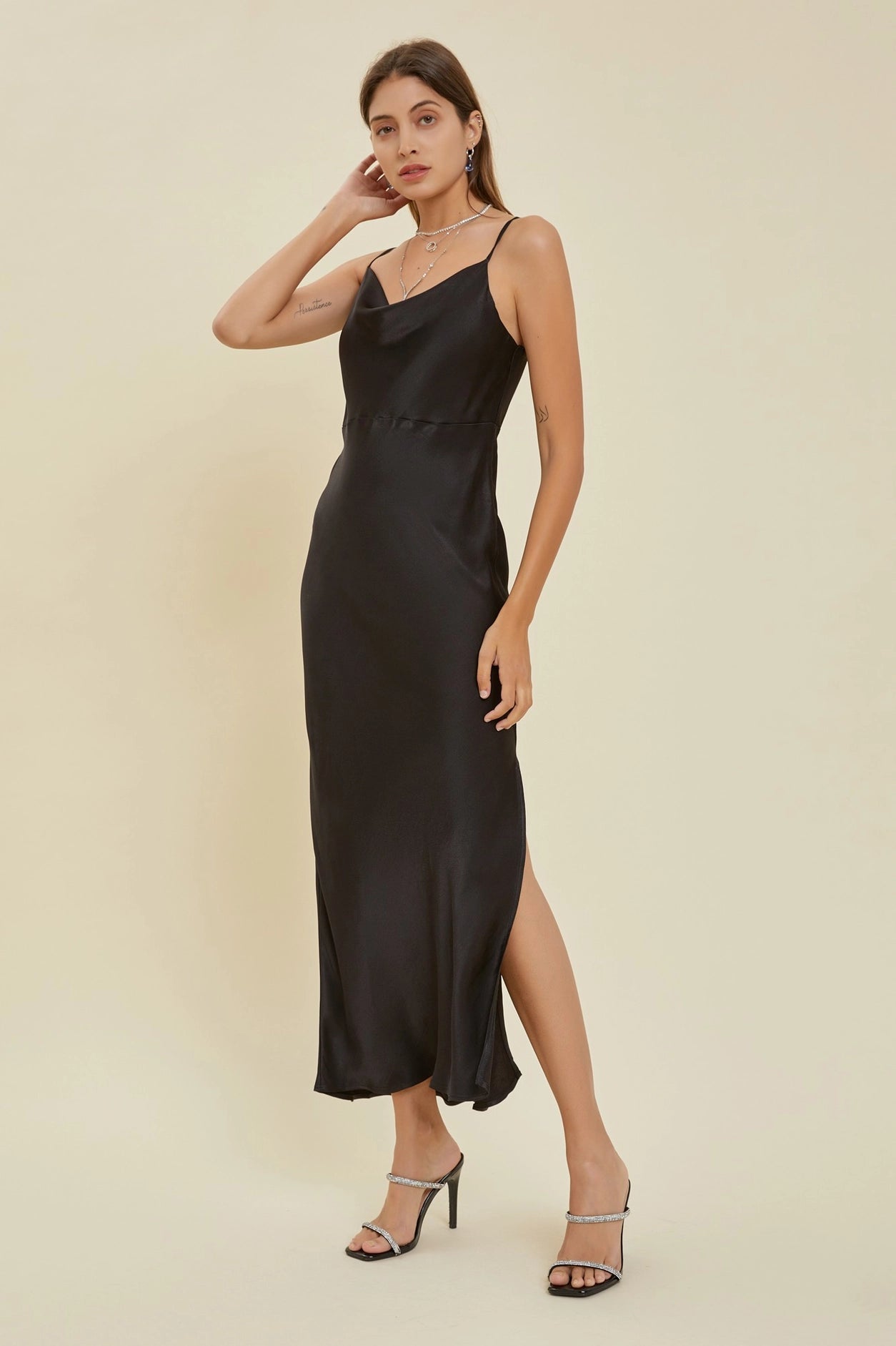 Moments To Remember Cowl Neck Dress