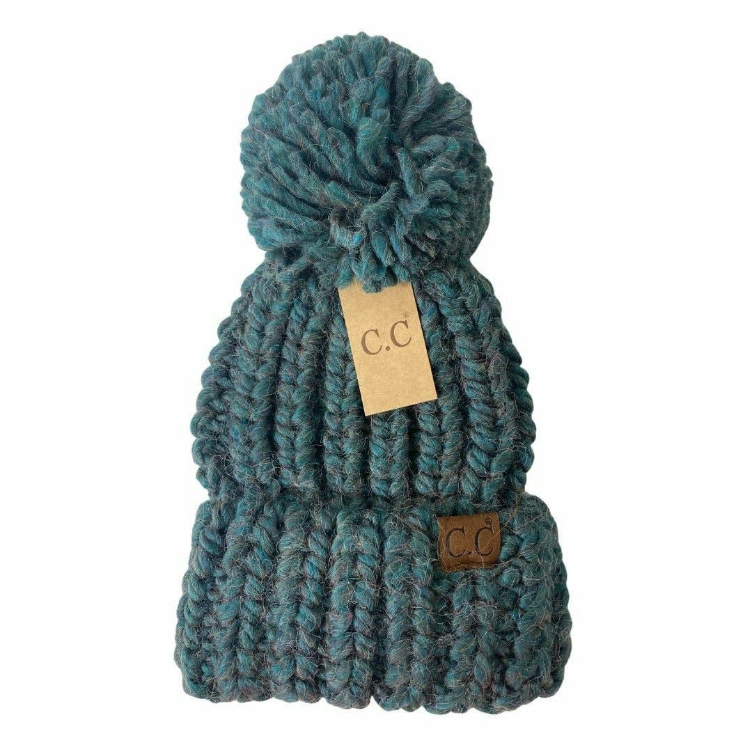 Chunky Knit Yarn Pom C.C Beanie HAT2085