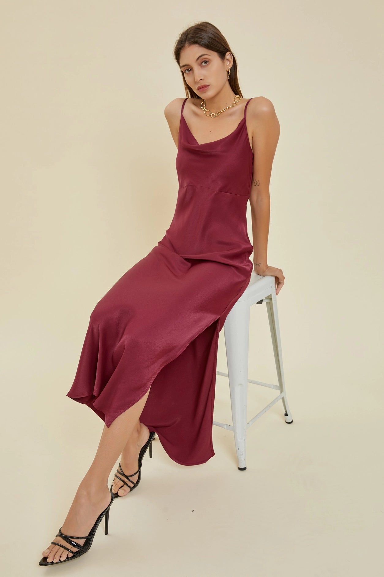 Moments To Remember Cowl Neck Dress