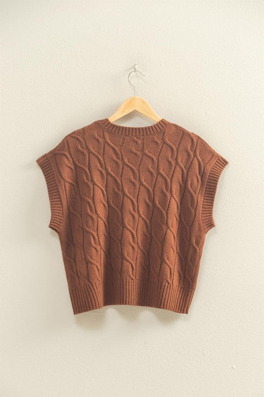 Cable Charm Sweater Vest