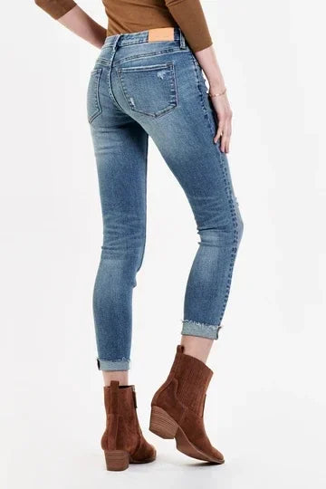Joyrich Mid Rise Cuffed Skinny Jeans Galvestone
