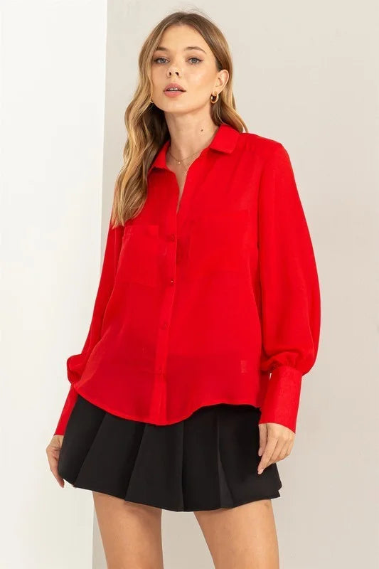Oh Darling Long Sleeve Shirt With Patch Pockets
