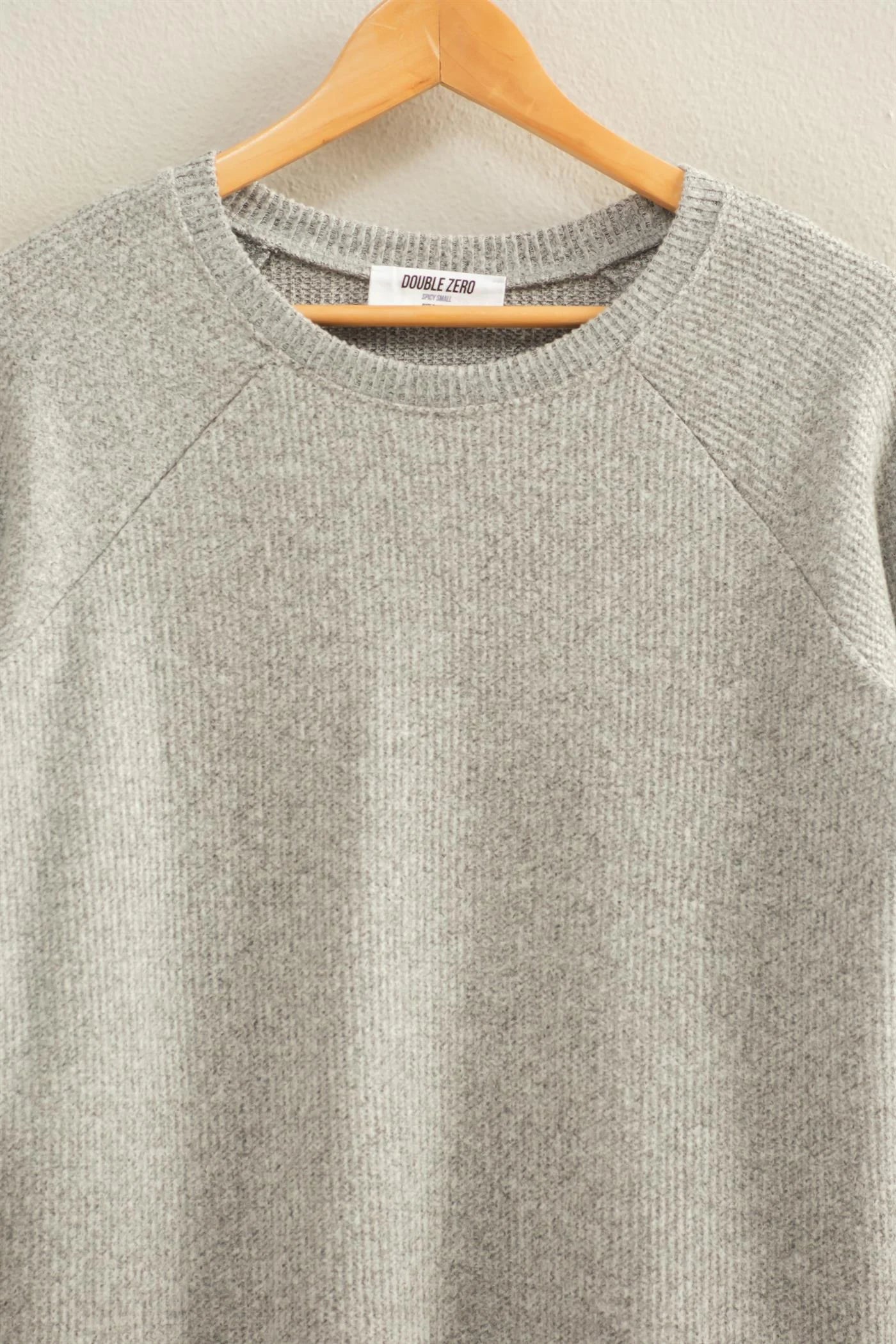 Brushed Waffle Raglan Sleeve Top