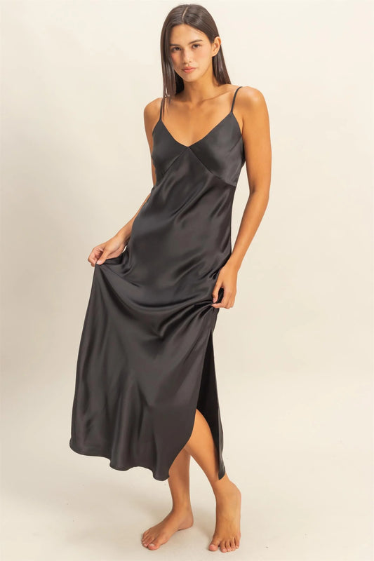 Princess Treatment Satin Midi Dress