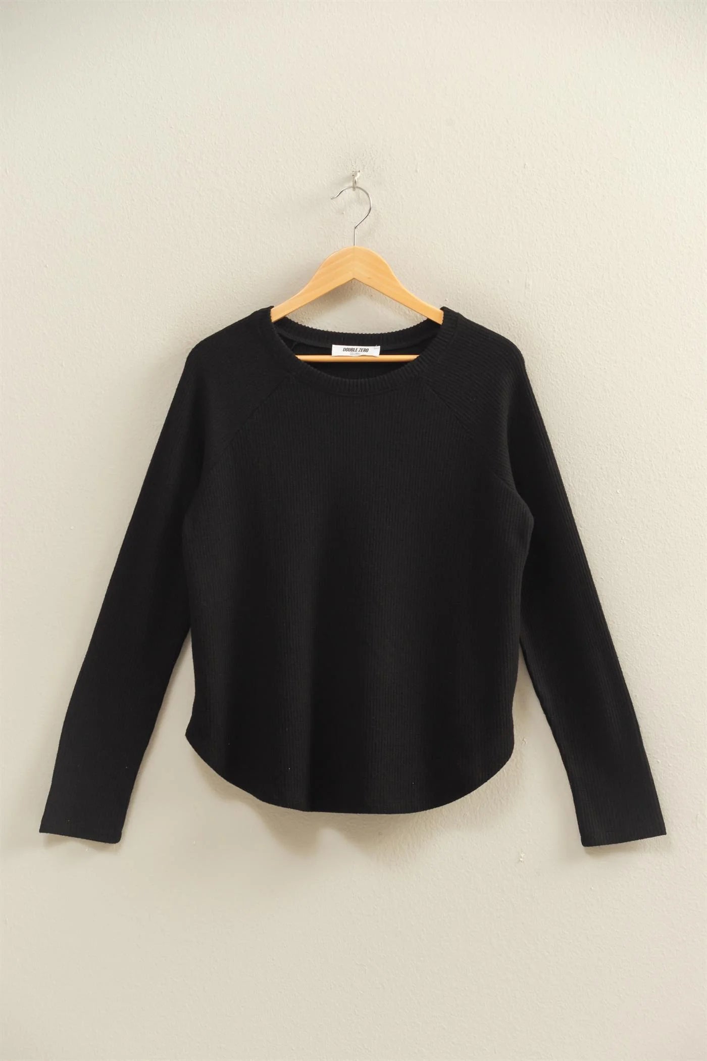 Brushed Waffle Raglan Sleeve Top