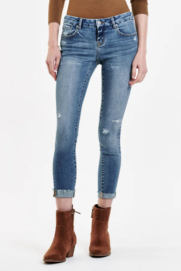 Joyrich Mid Rise Cuffed Skinny Jeans Galvestone