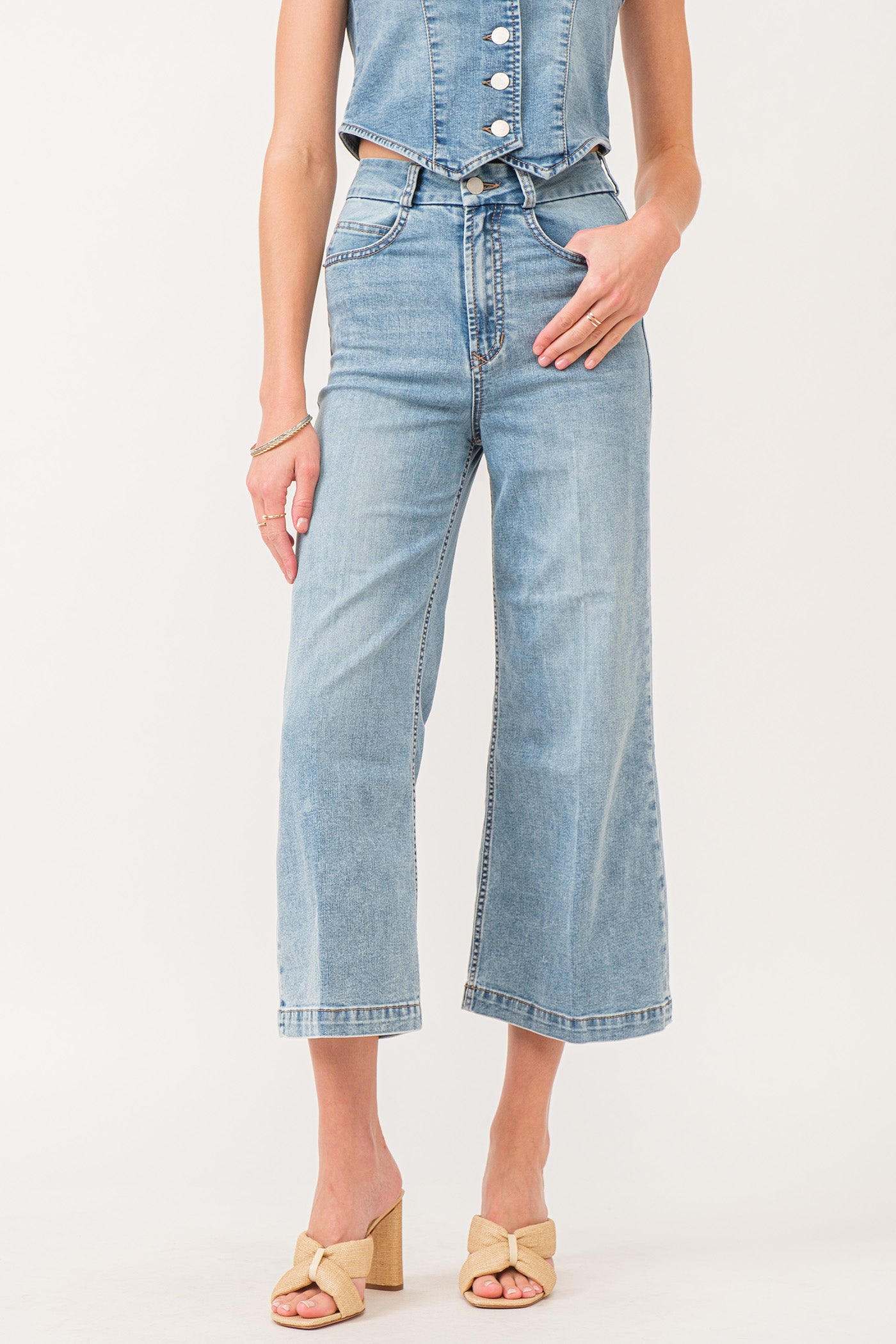 Audrey Super High Rise Cropped Wide Leg Jeans Haleyville